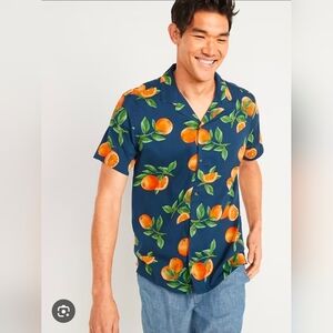 Old Navy Printed Short-Sleeve Camp Shirt Oranges